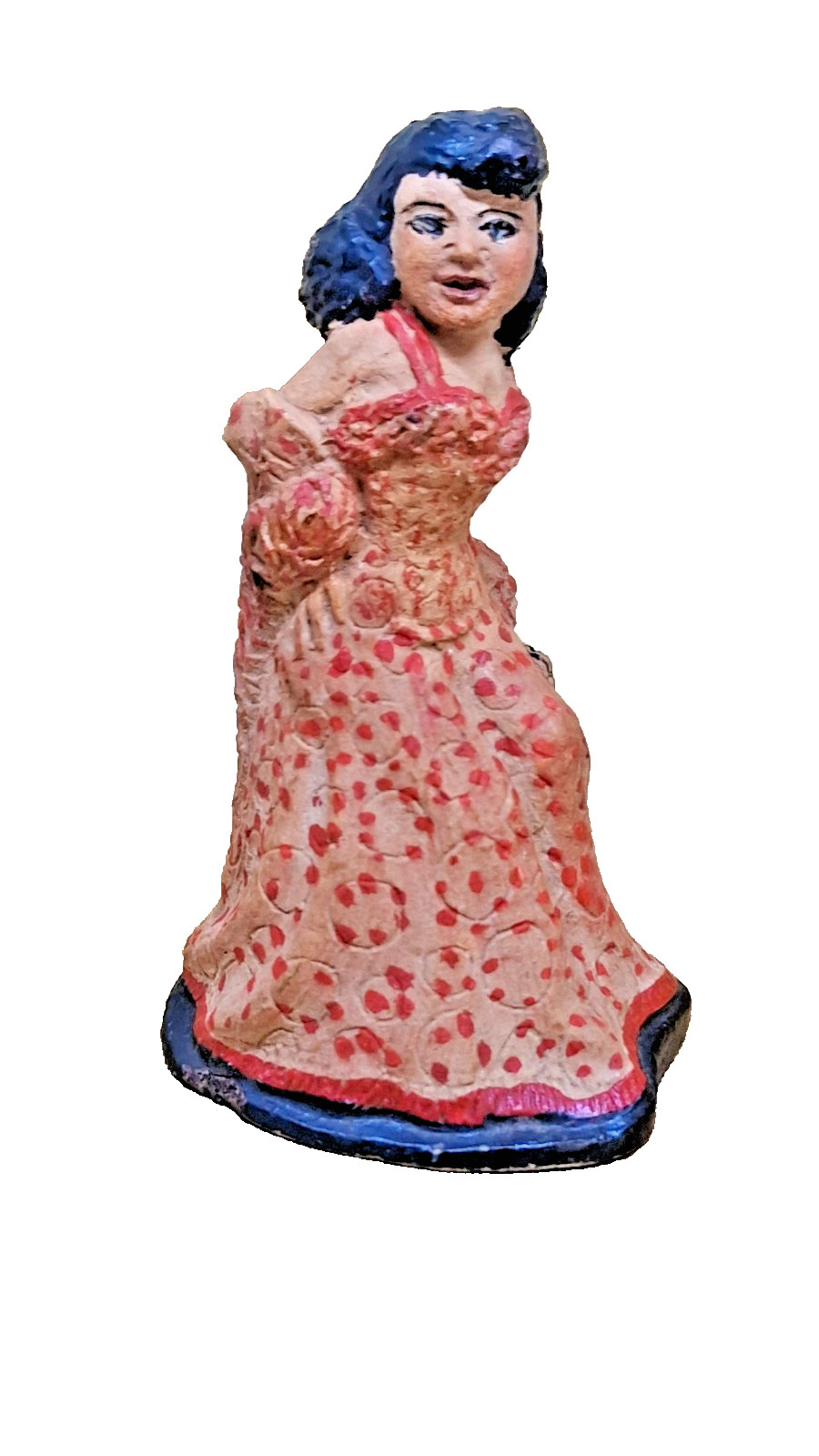 Vintage Maui Sovenir Clay Figurine Sculpture Hawaiin lady 3.5\