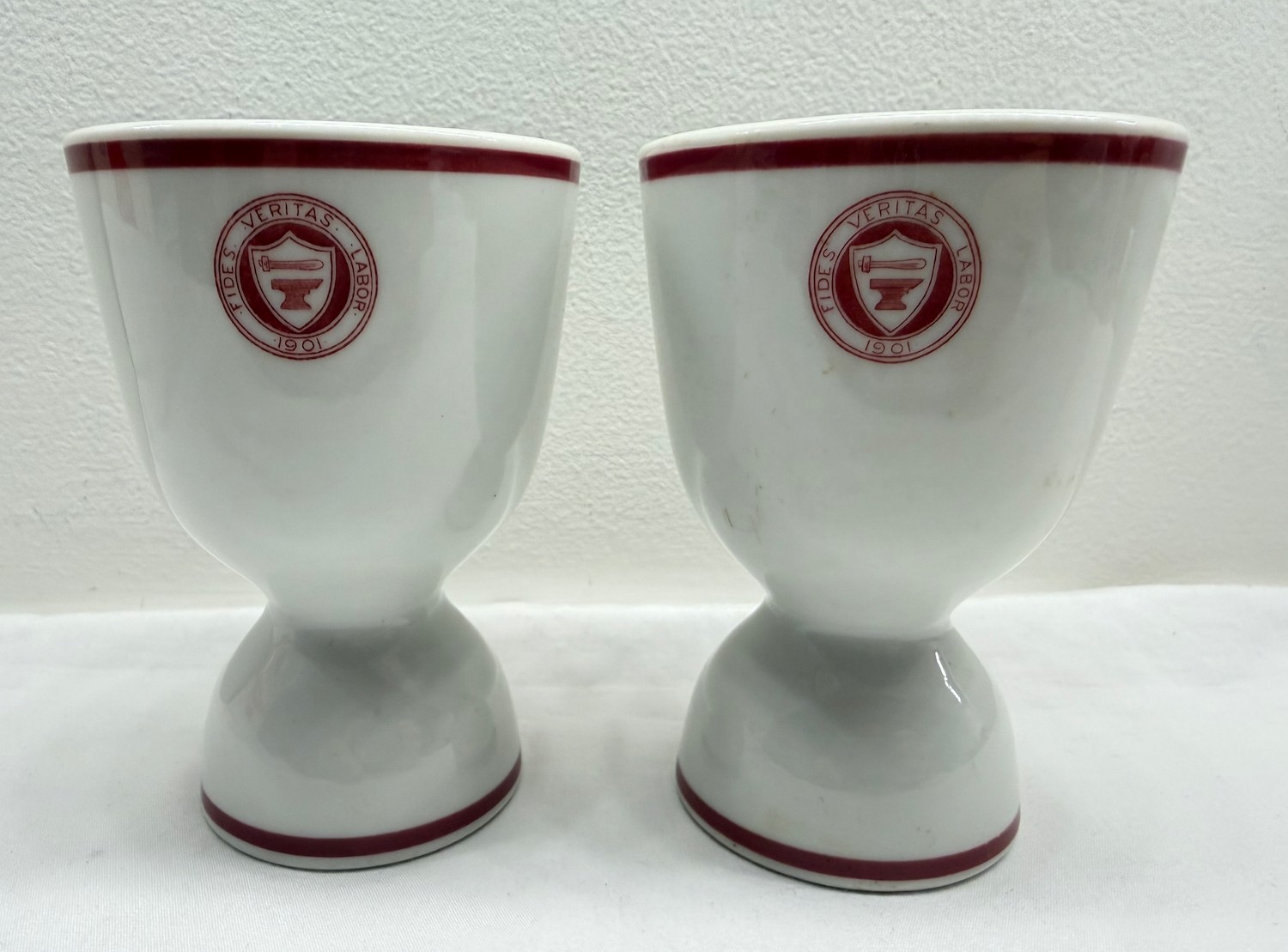 Lot 2 Vint 1950s Middlesex School Concord, MA Shenango China Egg Cups