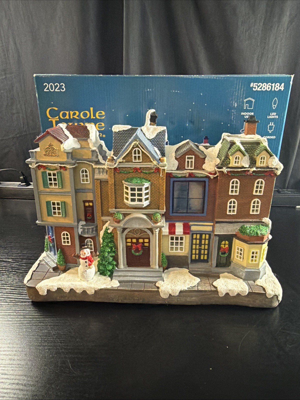 Carole Towne Collection Brownstones Lighted Musical LED Village Scene #5286184 Carole Towne Collection Brownstones Lighted Musical LED Village Scene #5286184