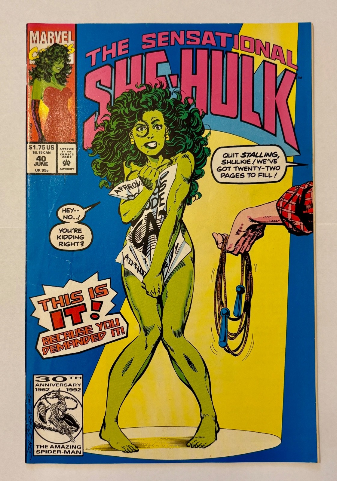 The Sensational She-Hulk #40 (1992) FN 6.0/6.5 John Byrne Key Comic Direct