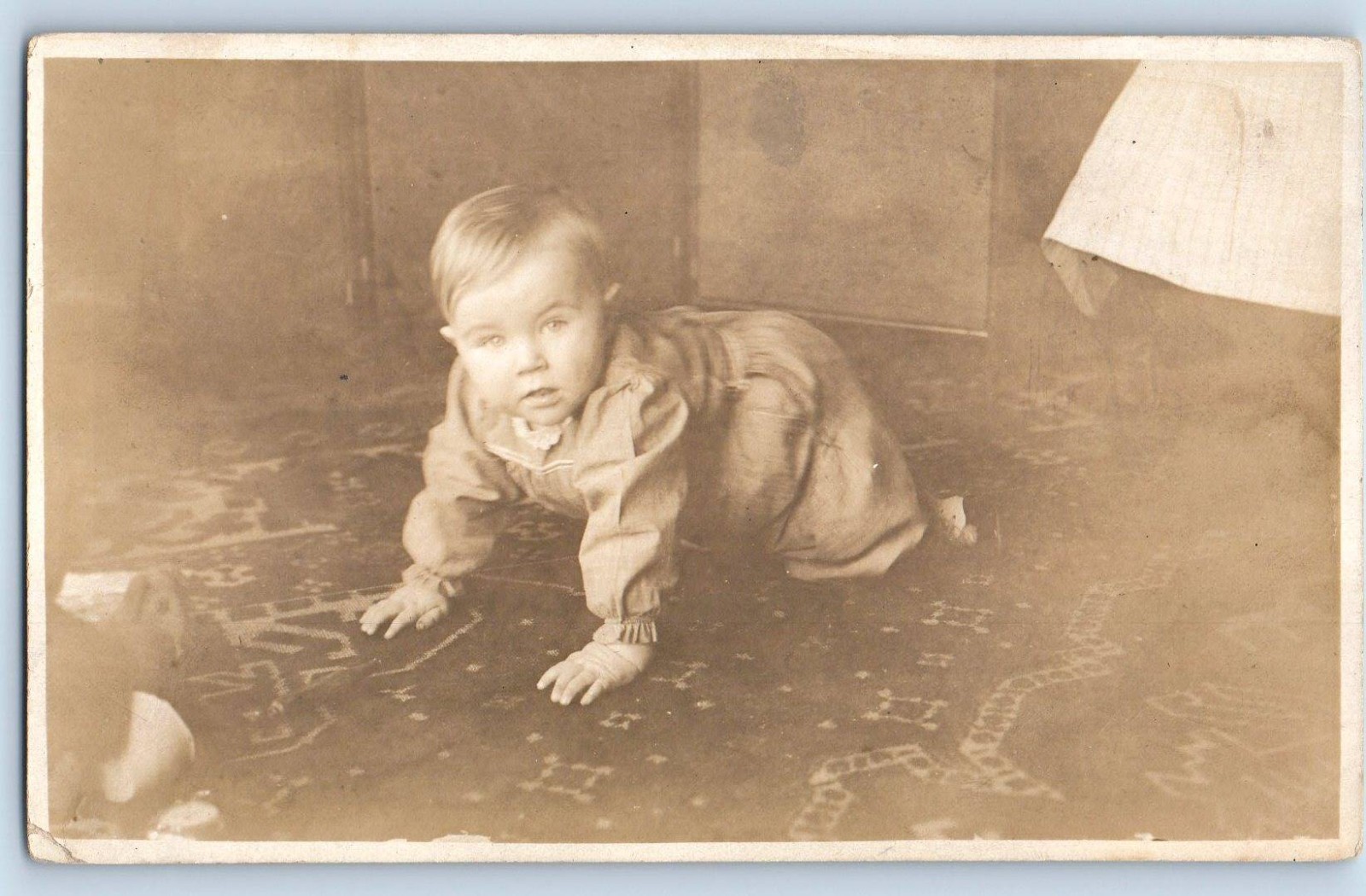 Baby Harland Hogue House Interior Monmouth IL DPO (1909-1999) RPPC Postcard