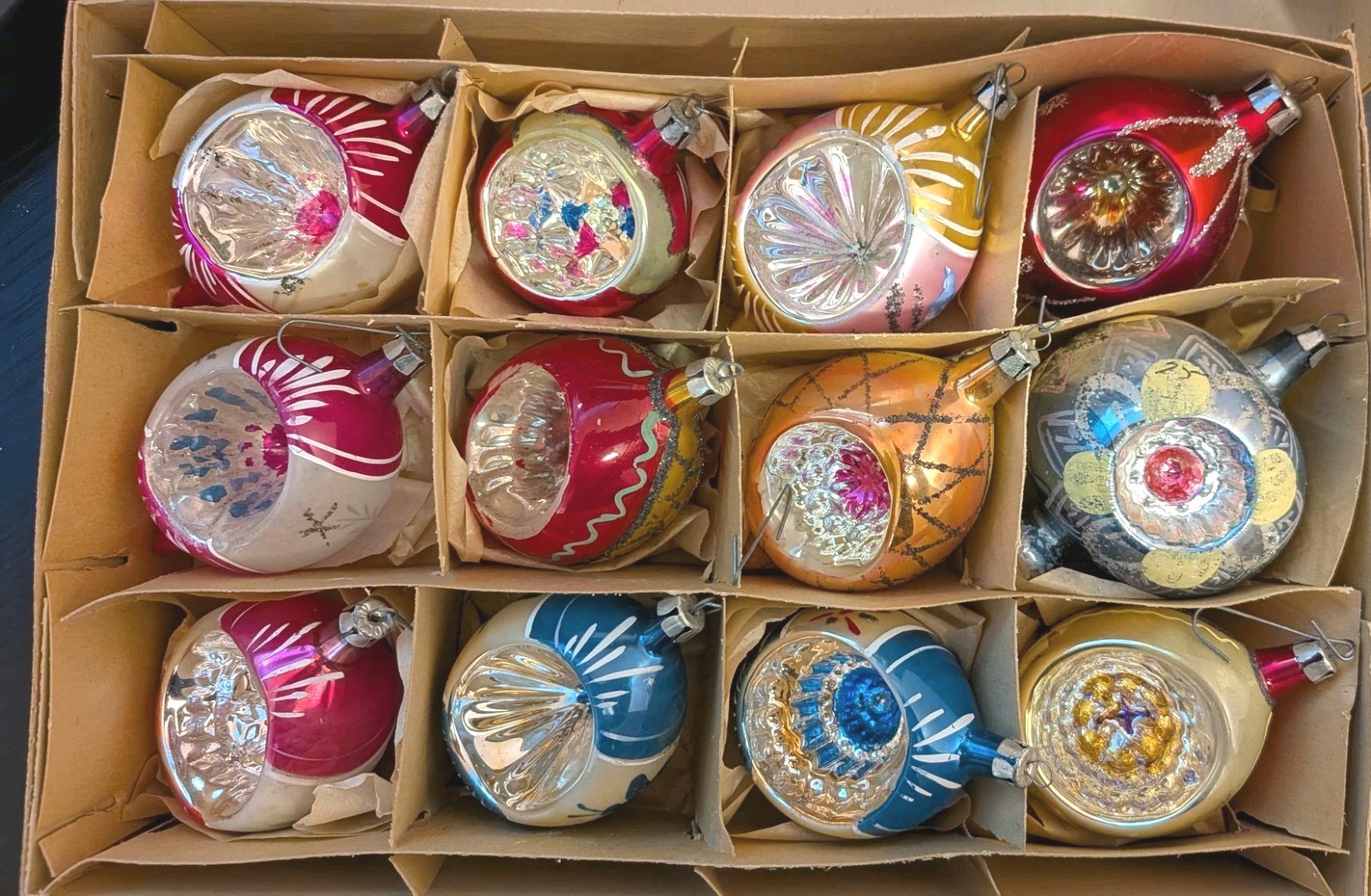 12 Vintage Poland Fantasia Indent Ornaments 12 Vintage Poland Fantasia Indent Ornaments
