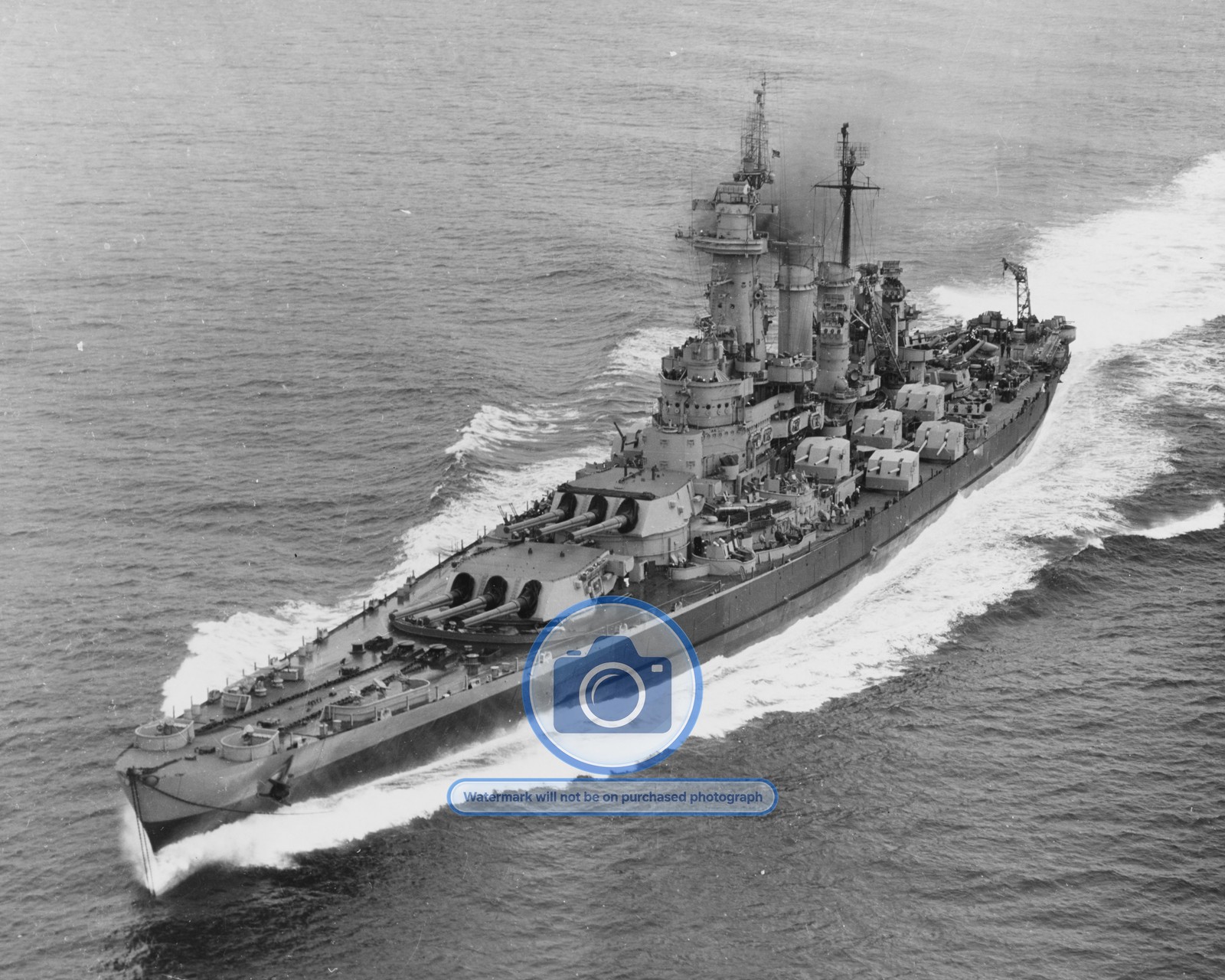 USS WASHINGTON NAVY SHIP TRIALS PUGET SOUND 1945 8X10 PHOTO