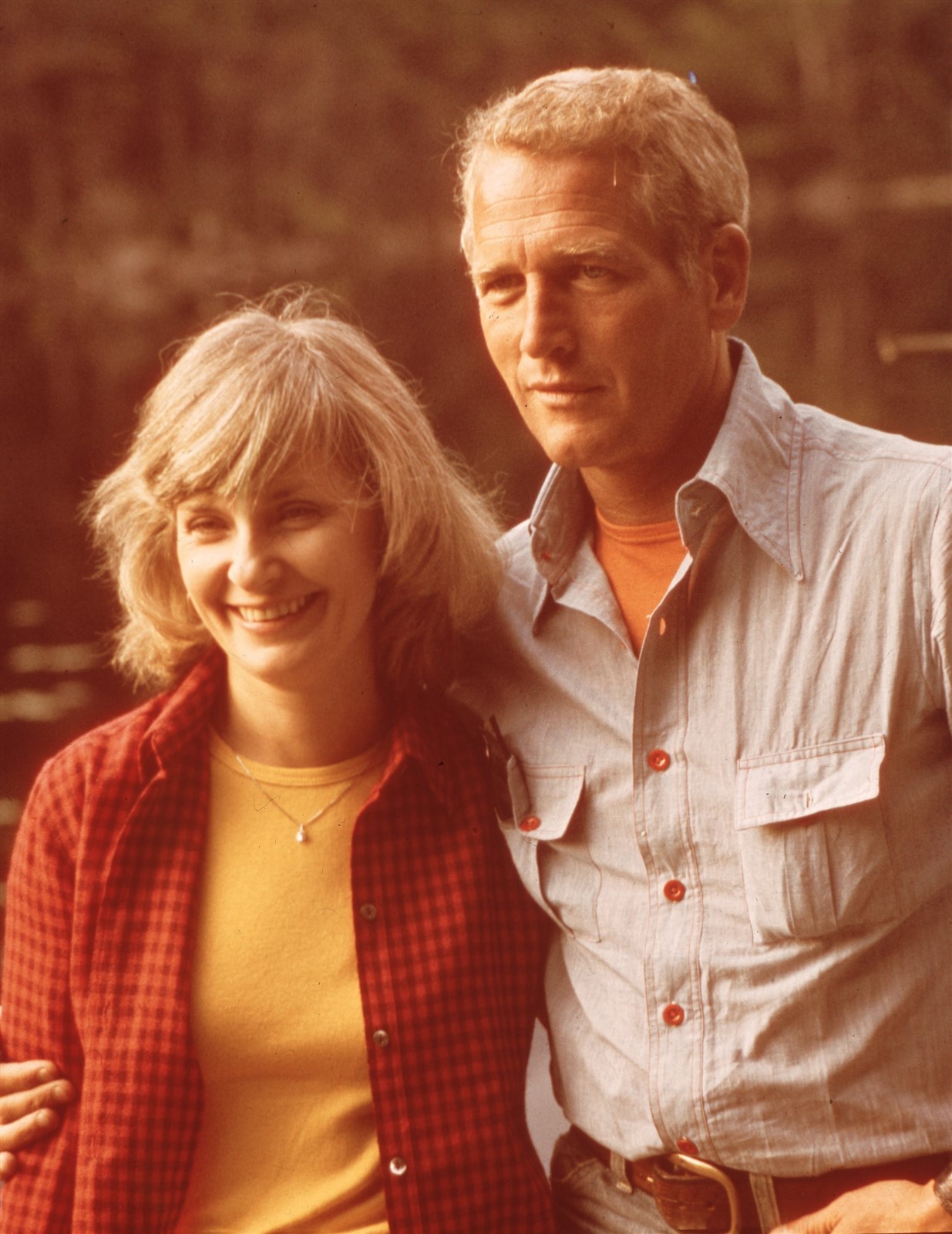 PFE3-553 PAUL NEWMAN JOANNE WOODWARD ORIGINAL NY MIRROR 4X5 COLOR TRANSPARENCY