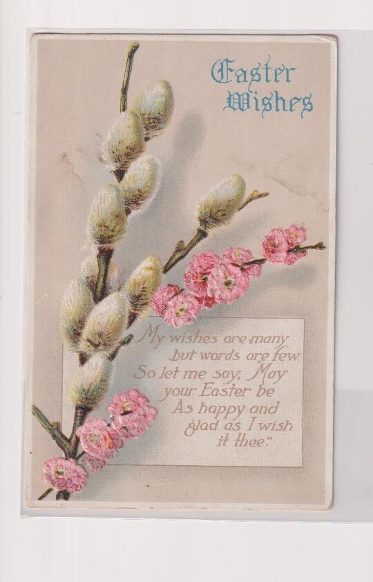 Vintage Postcard Easter Wishes Holiday Greetings Postcard