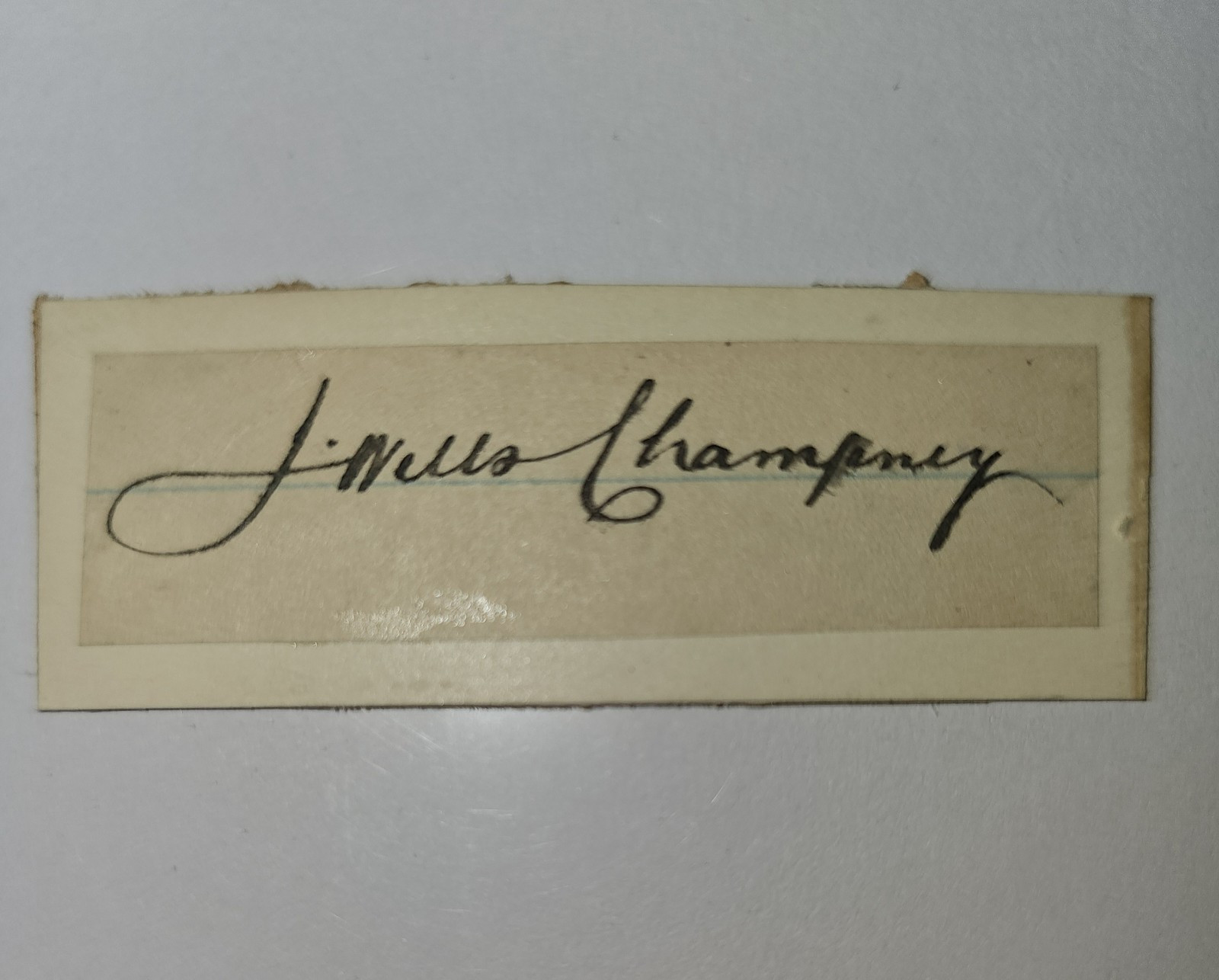 Rare J Wells Champney (1843–1903) Autograph Cut Signature 19th C New York Artist