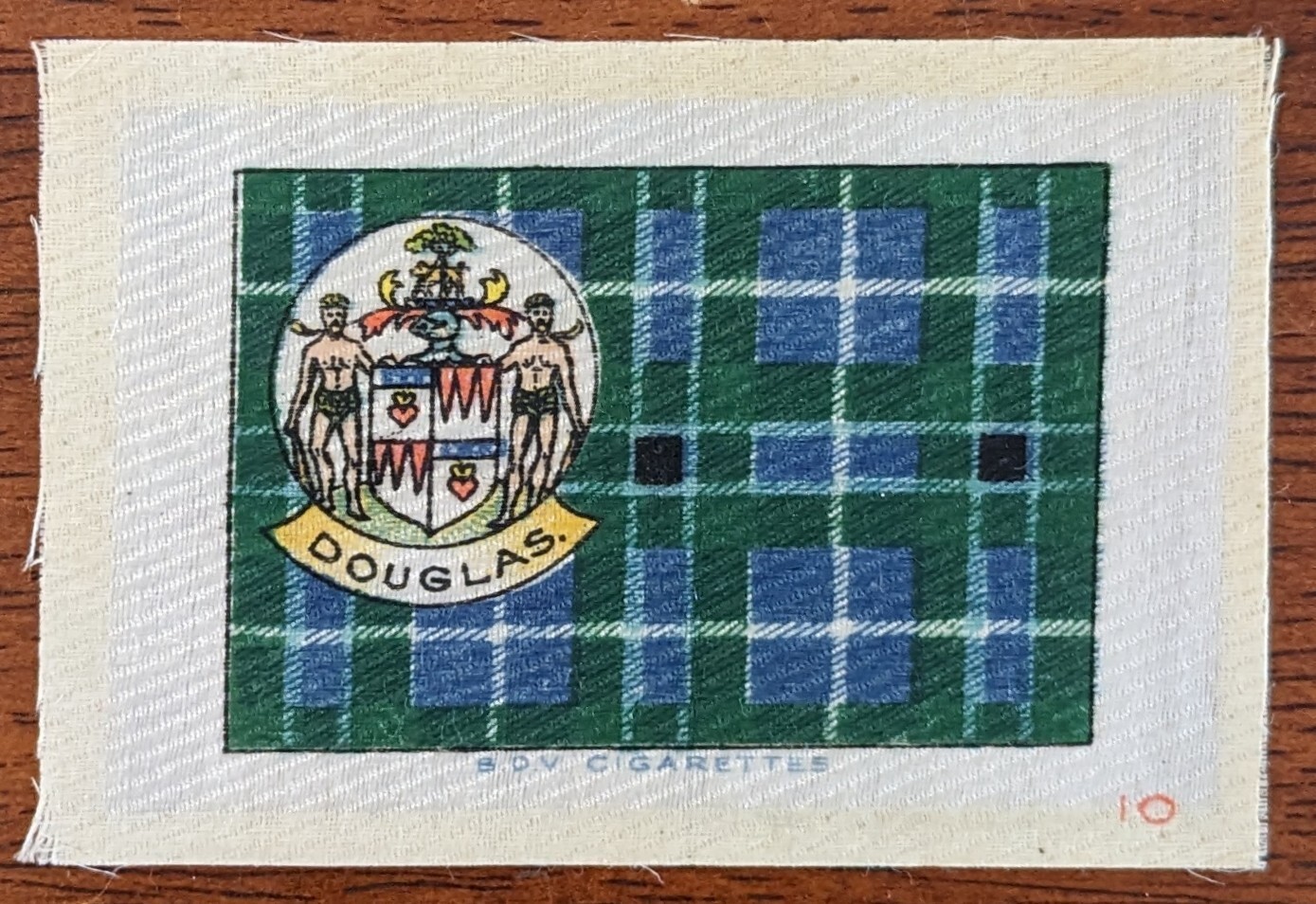 1922 Godfrey Phillips BDV Cigarette Silk Card Family Clans Tartan. Douglas. 1922 Godfrey Phillips BDV Cigarette Silk Card Family Clans Tartan. Douglas.