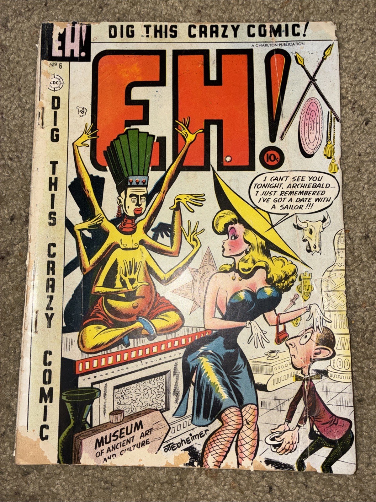 EH #6 Sexual Innuendo Cover With Gorgeous Blonde GGA 1954 1st Print