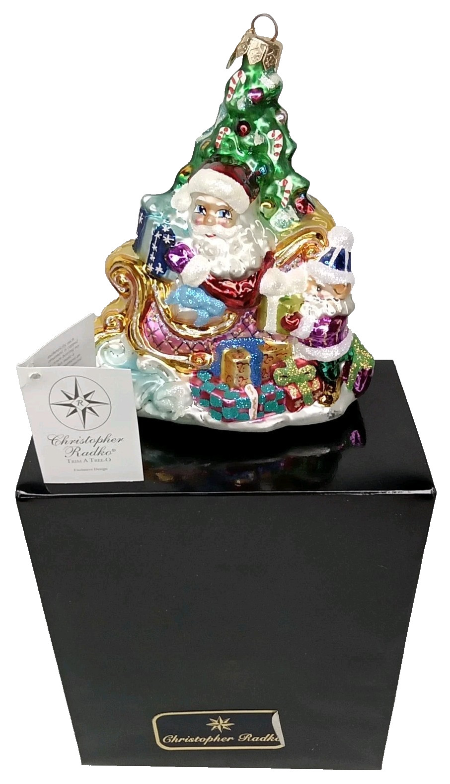 Vintage Christopher Radko Trim A Tree-O Christmas Ornament With Original Box