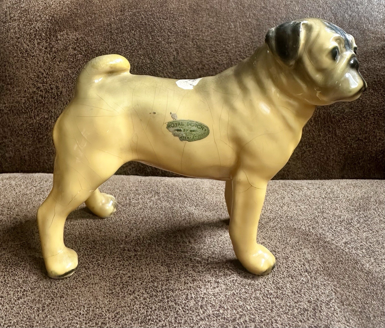 Antique Royal Design By Mortens Studio Porcelain Pug Dog Figurine Collectible
