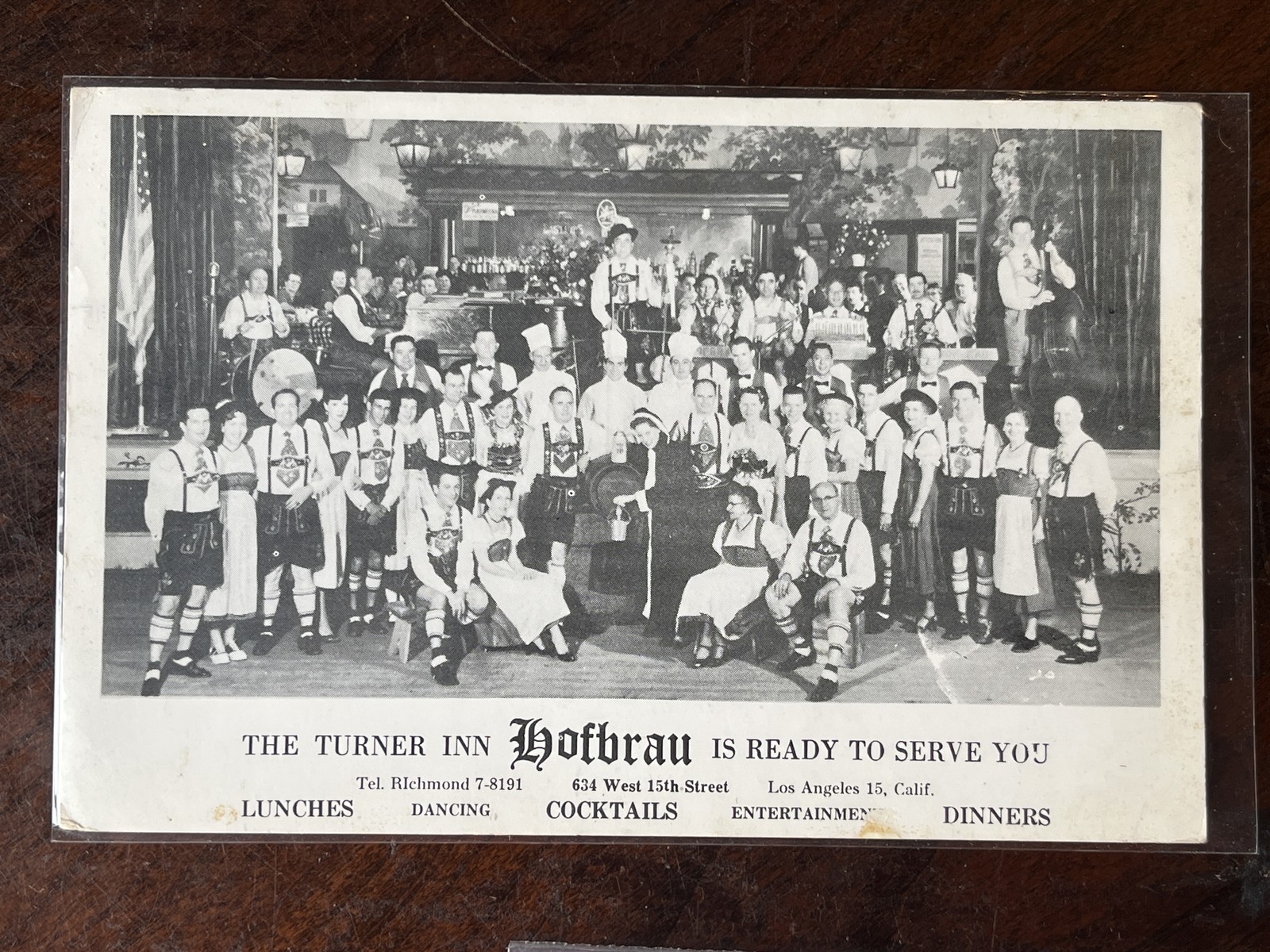 Turner Inn Hofbrau Los Angeles CA 1955 Posted Advertising Postcard