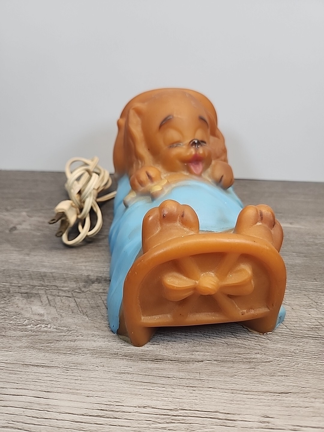 Vintage 1956 BonnyTex Prod Sleeping Dog Rubber Night Light Nice, see pics