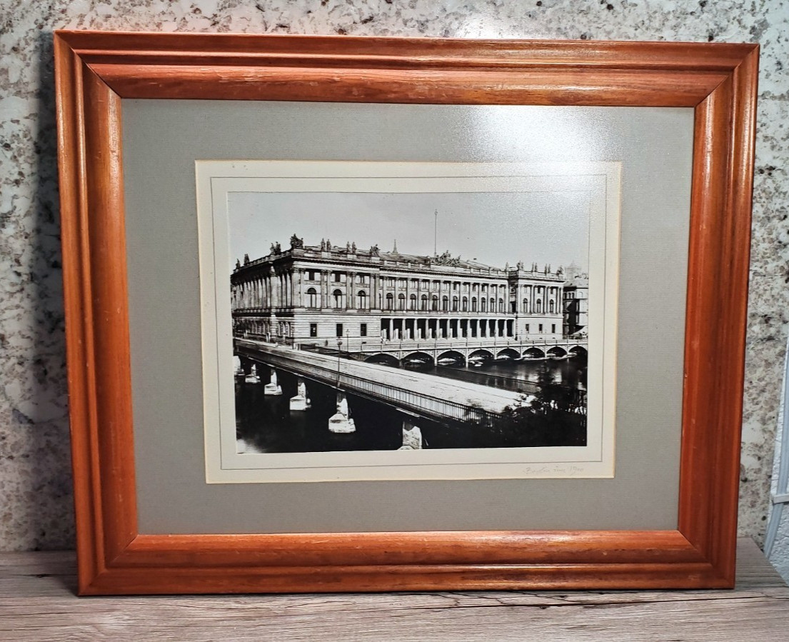 F Albert Schwartz Vintage Framed Photo Berlin Borse Friedrichsbrucke COA 1900 F Albert Schwartz Vintage Framed Photo Berlin Borse Friedrichsbrucke COA 1900