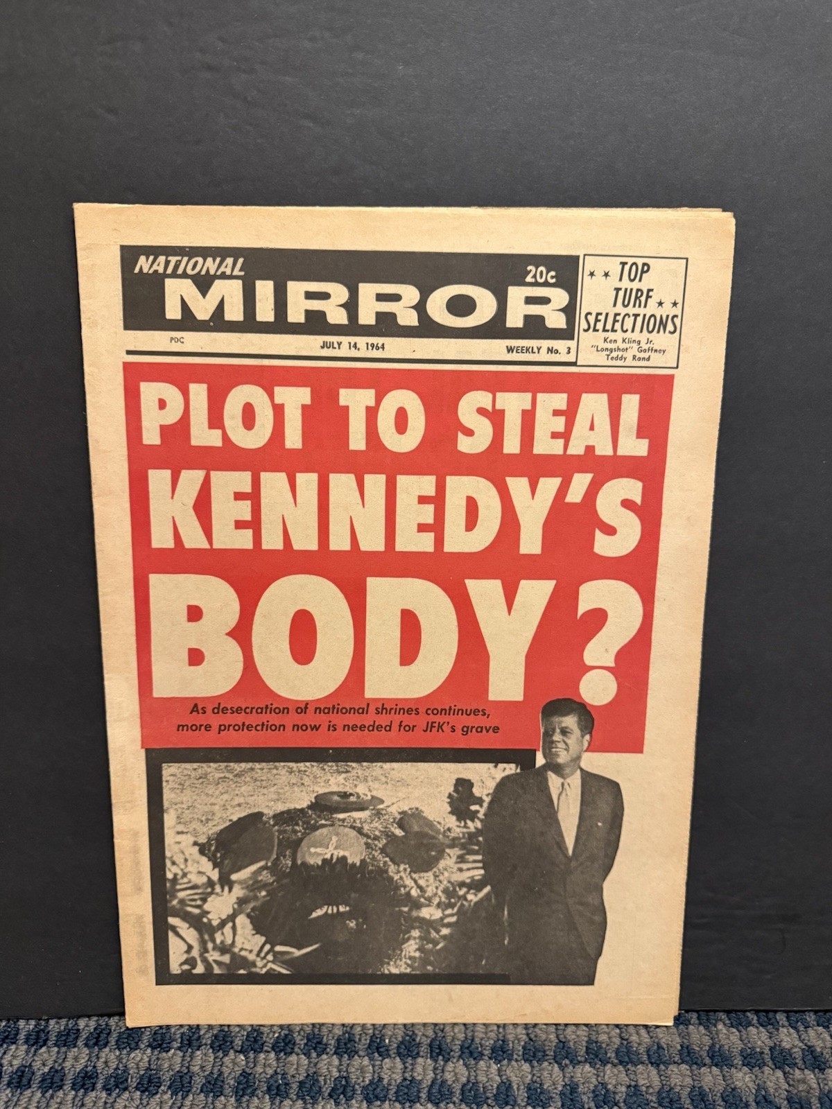 1964 National Mirror Newspaper, Plot to Steal Kennedy’s Body 10W)