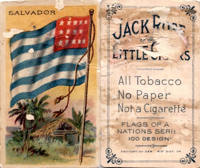 T59 American Tobacco, Flags of all Nations, 1910, Salvador, Jack Rose T59 American Tobacco, Flags of all Nations, 1910, Salvador, Jack Rose