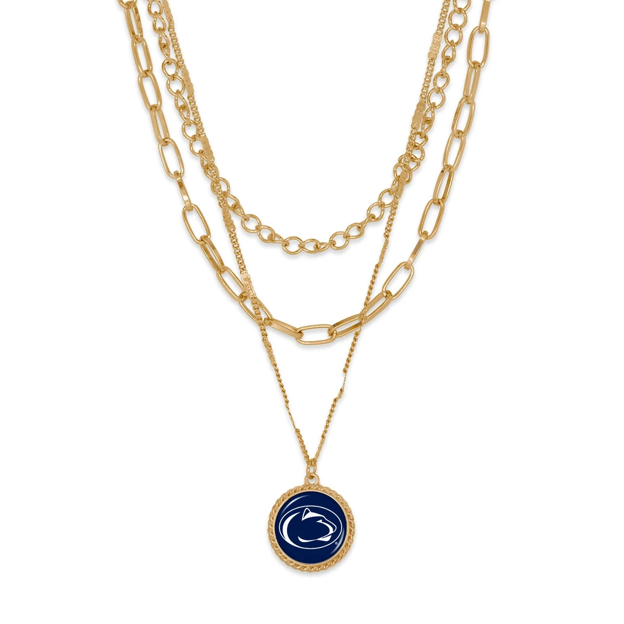 Penn State Nittany Lions, Licensed University Emblem Necklace, 18K gold plated Penn State Nittany Lions, Licensed University Emblem Necklace, 18K gold plated