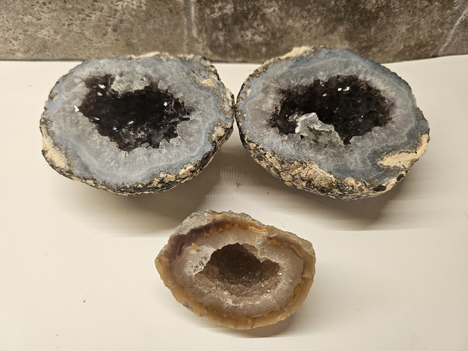 Agate Geode Pair ~3.5