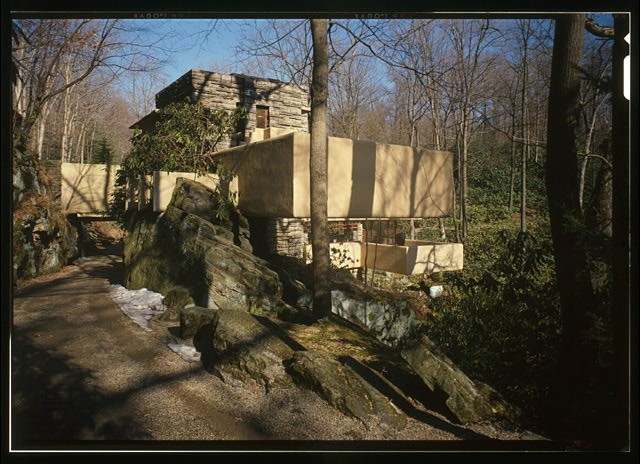 Photo:Fallingwater Mill Run PA 1930s West Side House Guest House Driveway