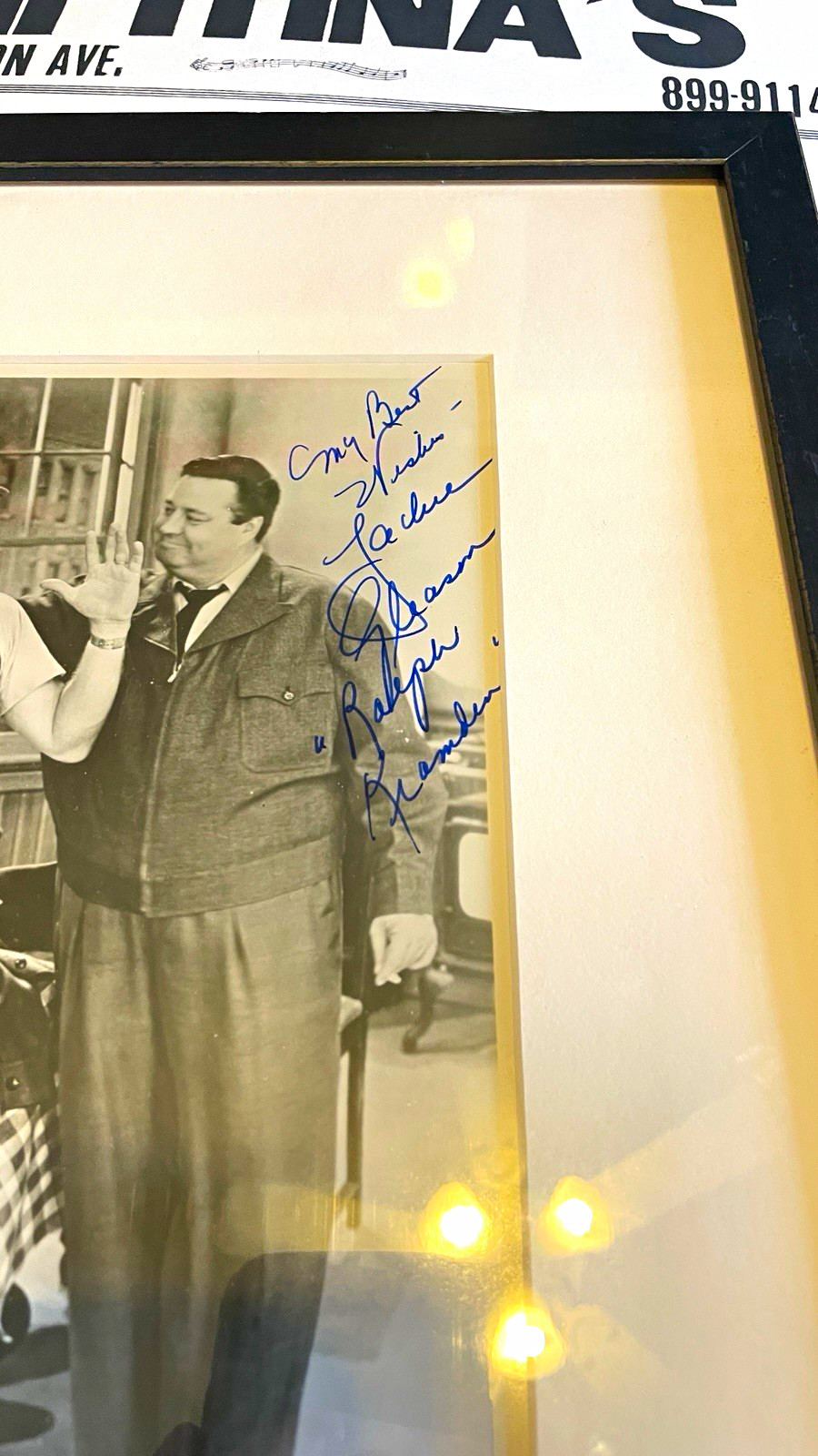 Jackie Gleason Signed Framed Black & White Photo w/ R&R Enterprises COA