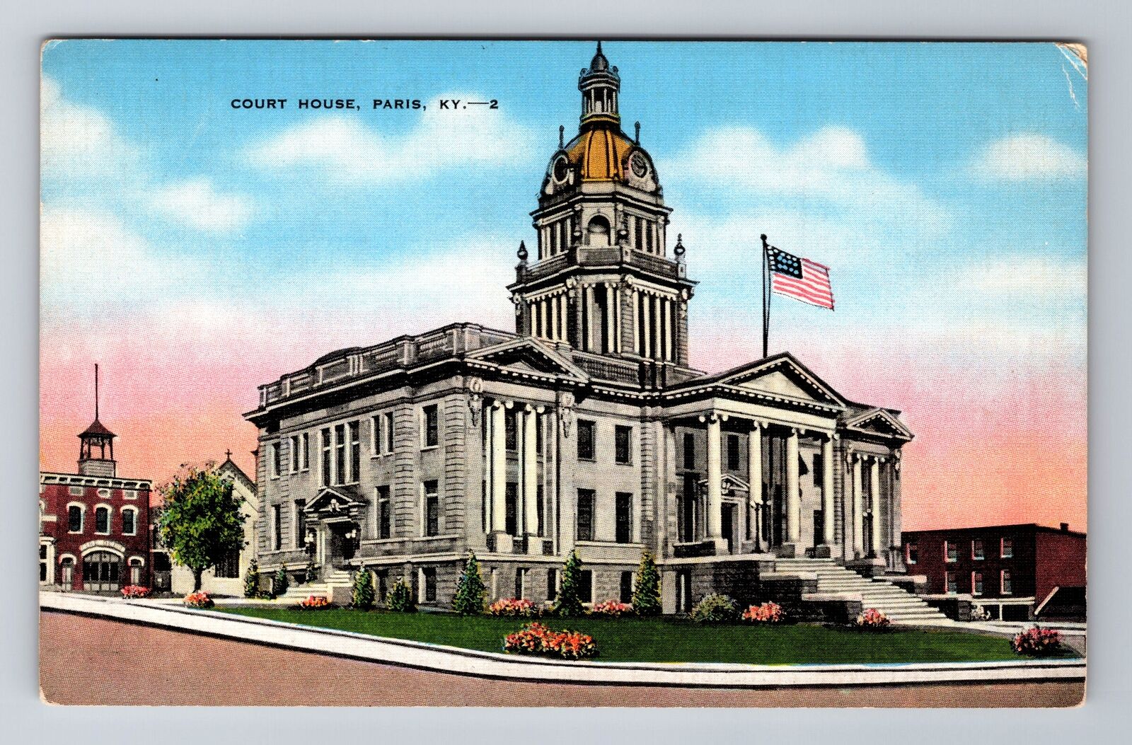 Paris KY-Kentucky, Court House, Antique Vintage Souvenir Postcard