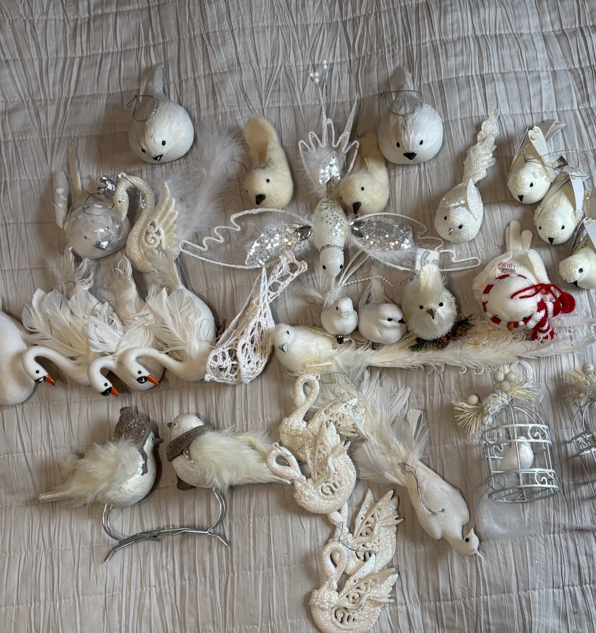 VINTAGE CLIP ON /Hang CHRISTMAS ORNAMENTS BIRDS X 30