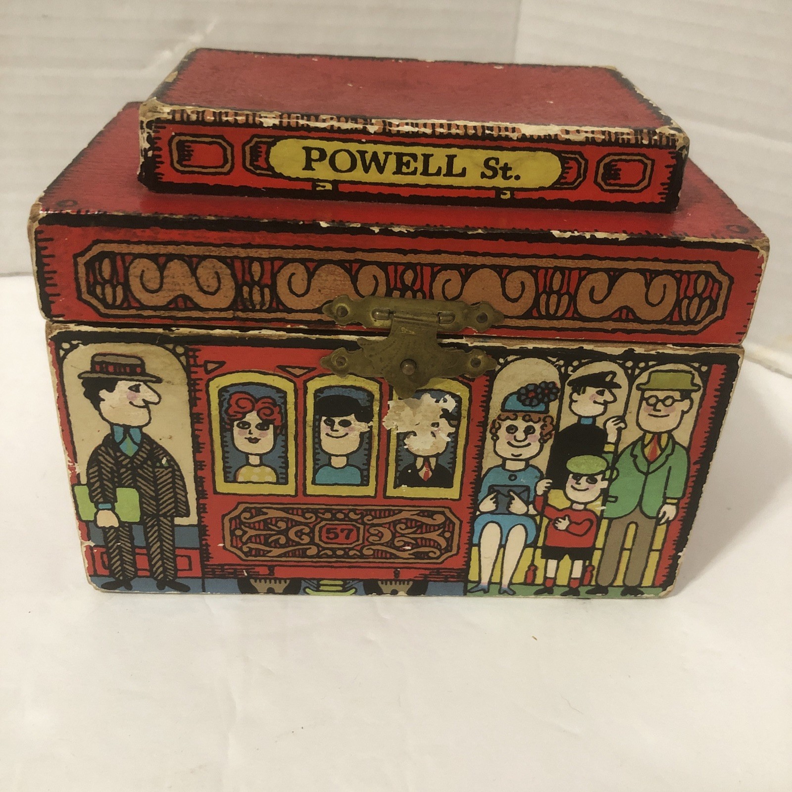 1968 San Francisco Cable Car Music Jewelry Box Takahashi by Rex Cards Powell St
