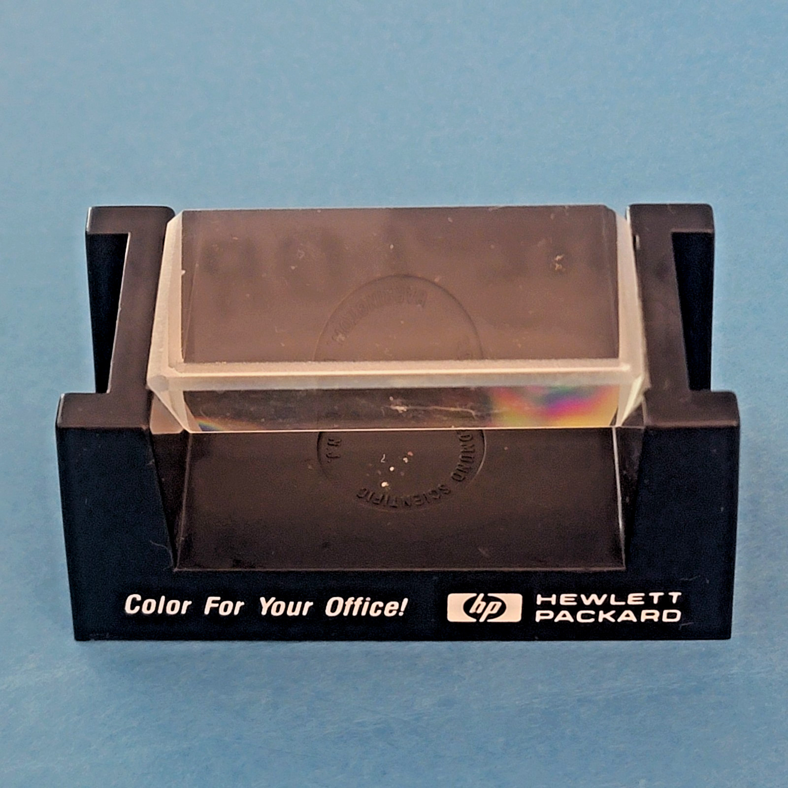 Hewlett Packard Promo Gift Triangle Prism Black Stand Color Office 1990s