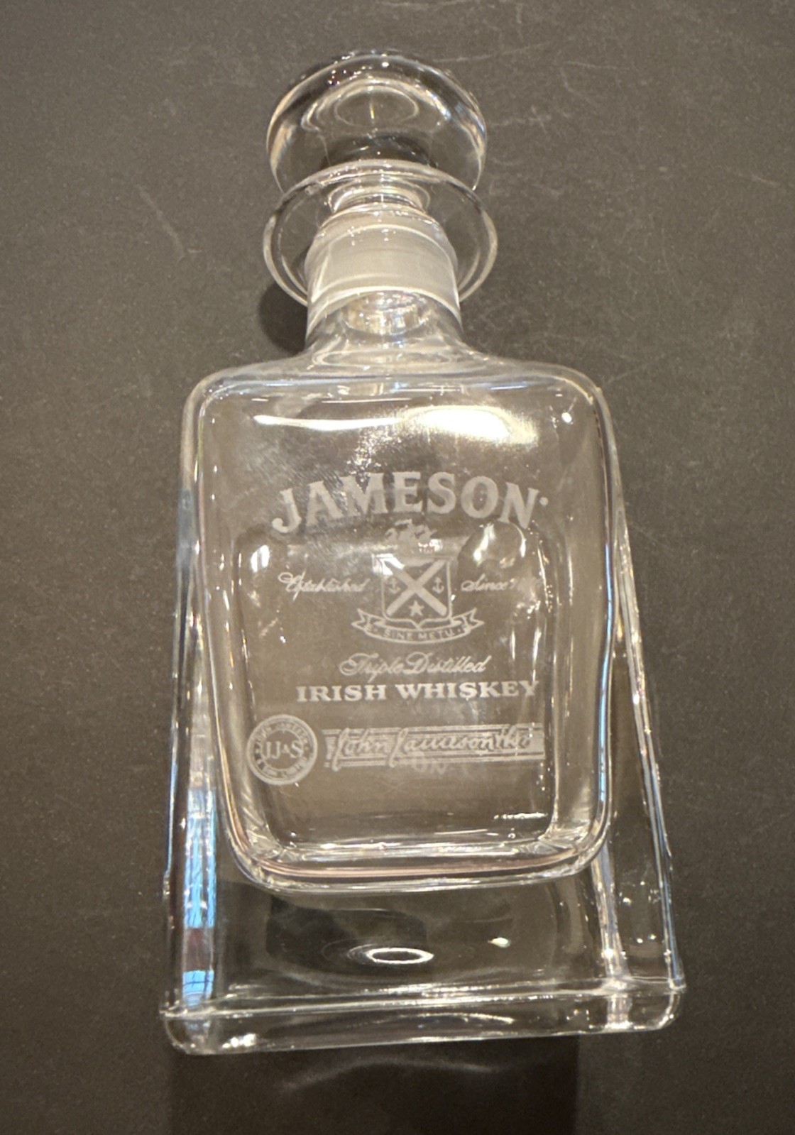VTG Jameson Triple Distilled Irish Whiskey Crystal Mini Decanter Spirit Bottle