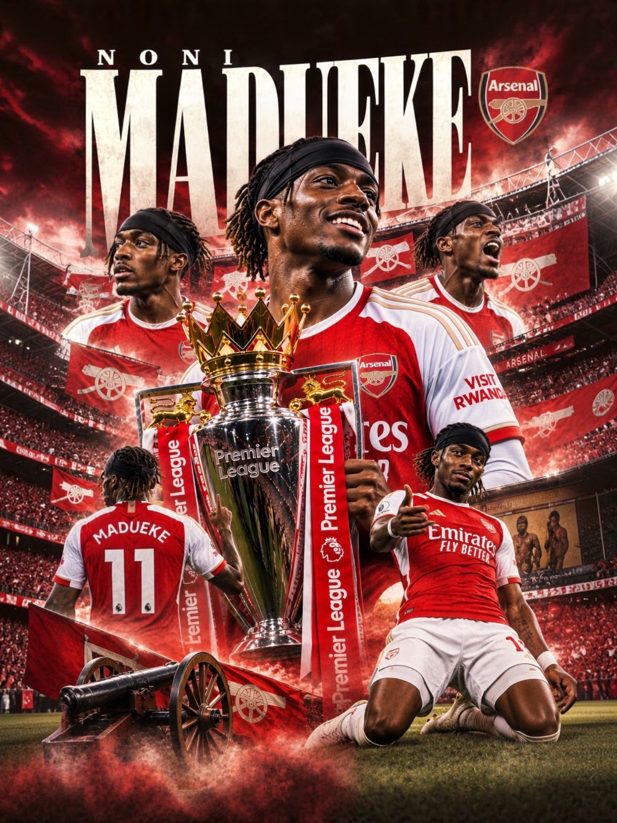 Noni Madueke Wall Art Photo Poster 6x4/A4 Framed Not Signed Arsenal Fc 25/26
