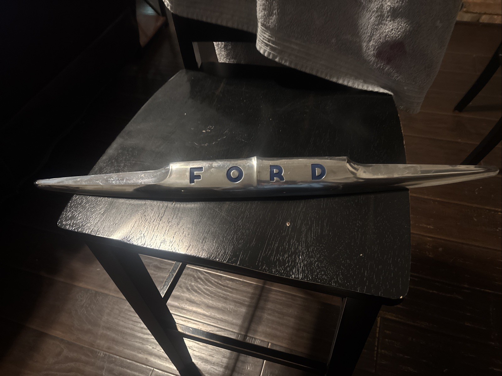 1947-1948 Ford Trunk Lid Trim Emblem  Stainless 6A-7042514 Reproduction