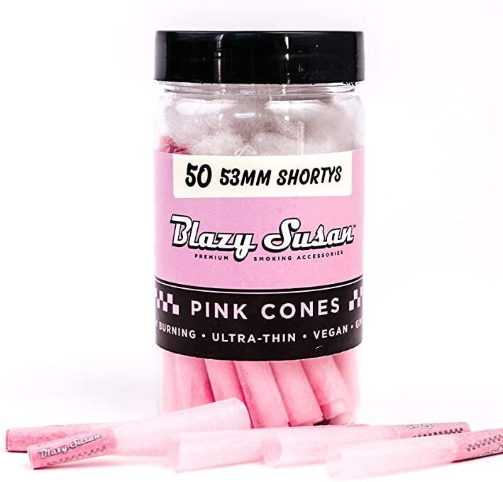 Blazy Shorty Pink Pre Rolled Cones 53mm 50ct