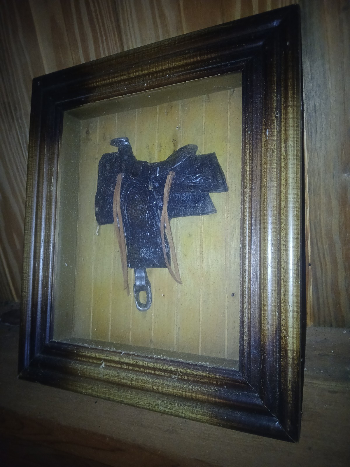 vintage rustic western shadow box