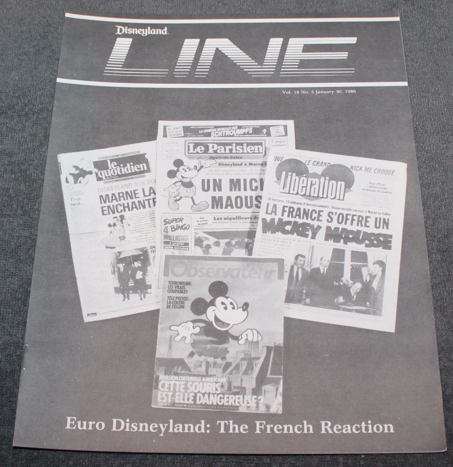 NICE DISNEYLAND LINE VOL 18 NO.5 JANUARY 30, 1986 CAST MEMBER ITEM