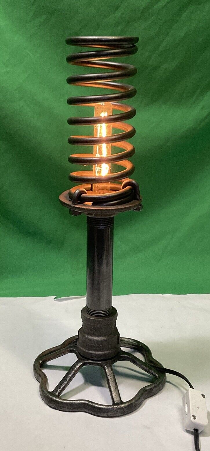 VTG Industrial Table Lamp Water Pipe & Spring -table / Desk Lamp Hand Crafted.