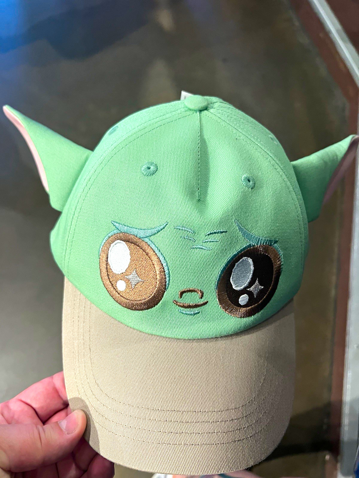 NWT Disney Star Wars Mandalorian Grogu Baby Yoda Ear Baseball Cap - from parks NWT Disney Star Wars Mandalorian Grogu Baby Yoda Ear Baseball Cap - from parks