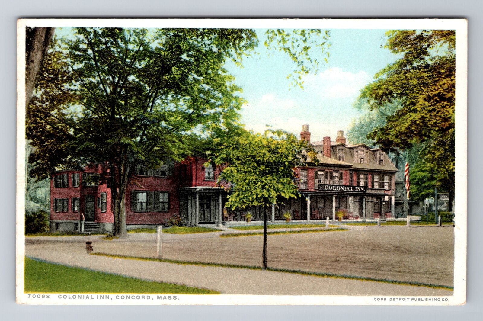Concord MA-Massachusetts, Colonial Inn, Advertising, Antique Vintage Postcard