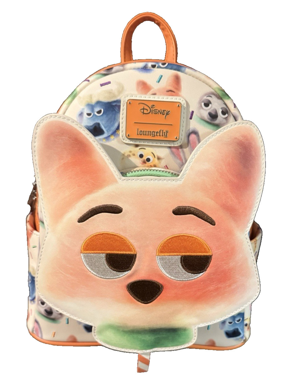 Disney Loungefly Zootopia 2, Nick Wilde Cotton Candy Mini Backpack - New