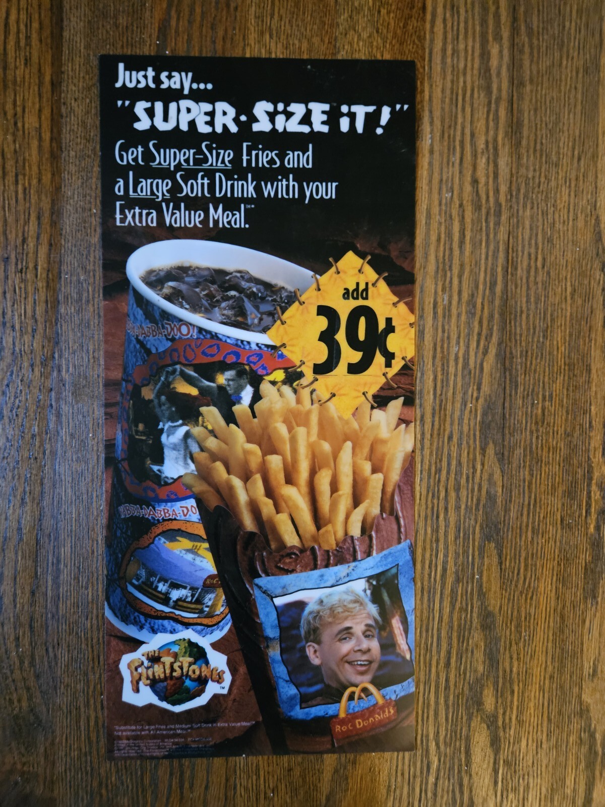 Mcdonalds Vintage The Flintstones Drive Thru Sign Just Super Size It Mcdonalds Vintage The Flintstones Drive Thru Sign Just Super Size It