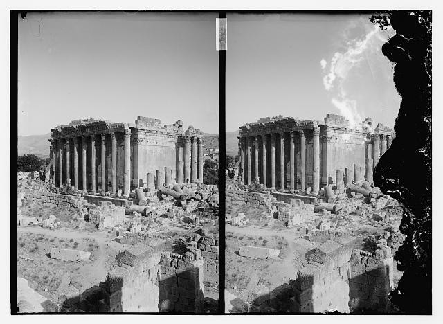 Photo:Baalbek Lebanon 1900s Roman Temple Ruins Stereo View