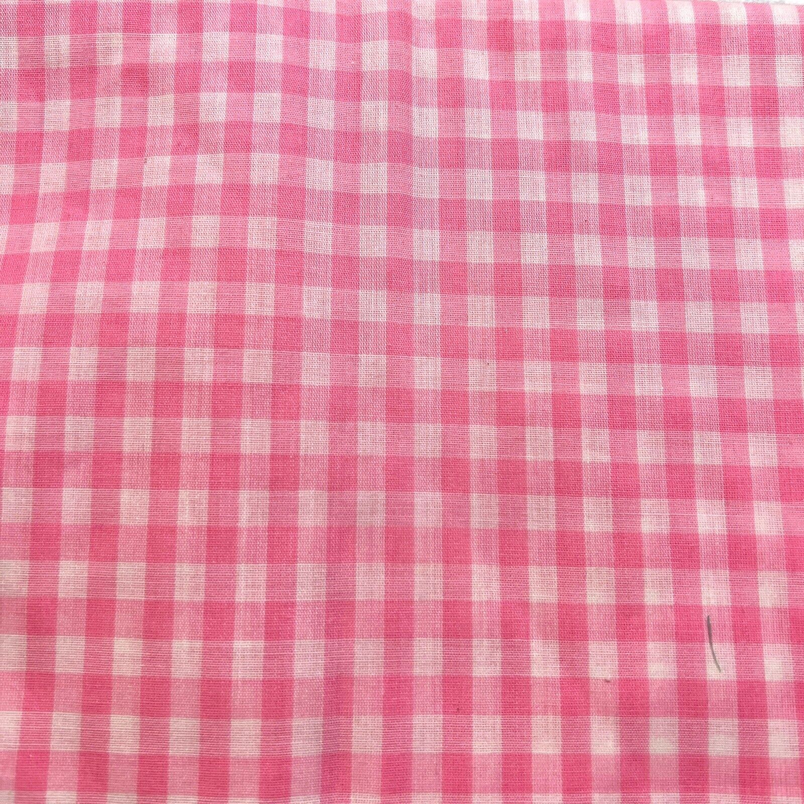 Vintage Cotton Fabric Gingham Check Pink 1/4” Block 1/2  yard X 38 Inches