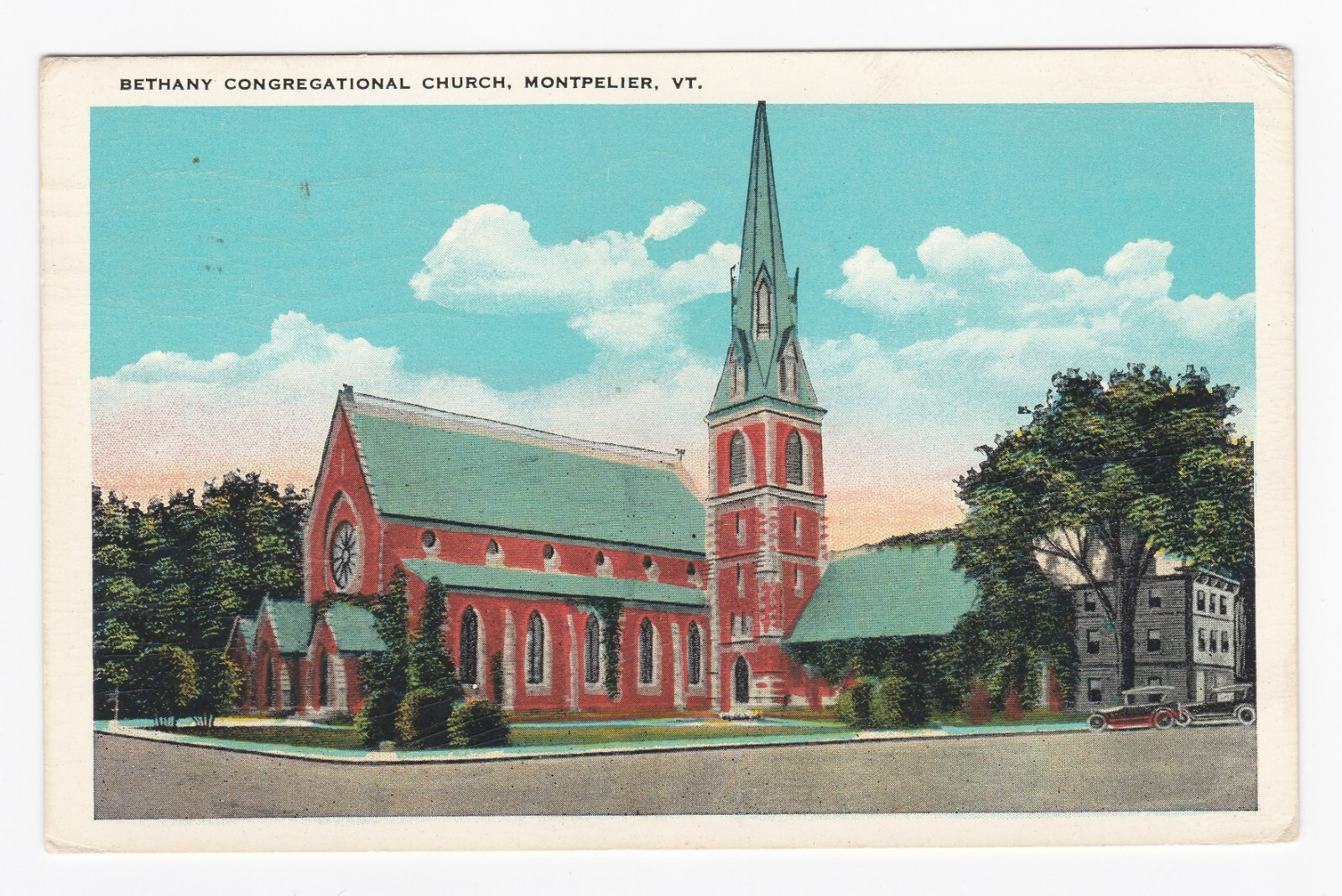 Bethany Congregational Church Montpelier, VT White Border Postcard