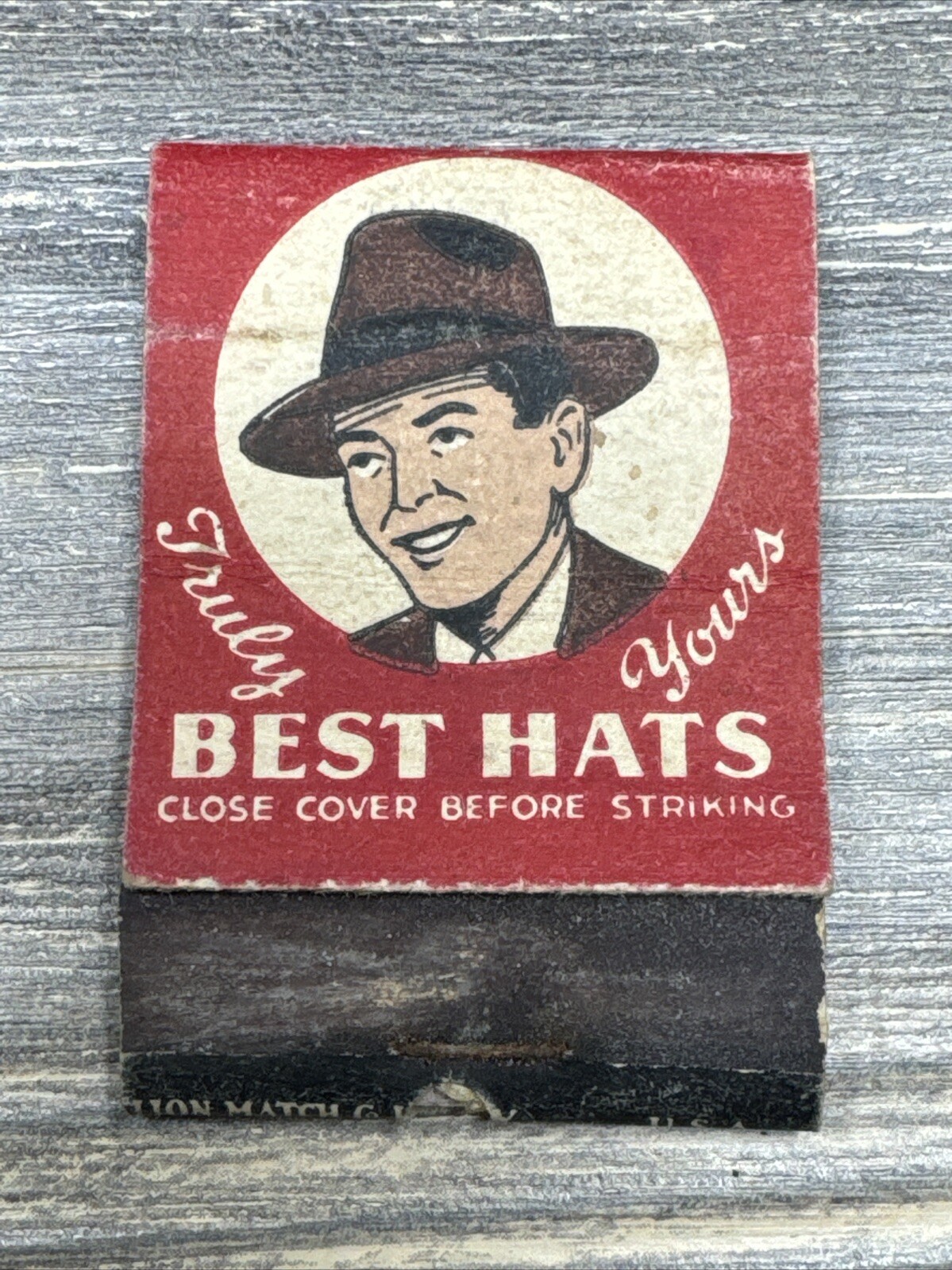 Vintage Used Matchbook Advertisement Bankers Hats Truly Yours Best Hats 