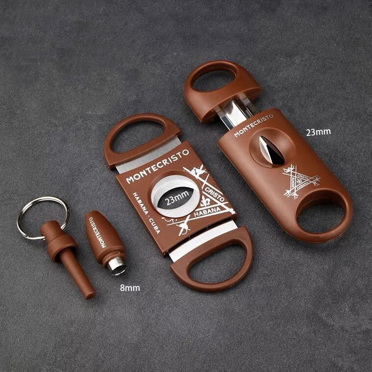 3PC Pocket Stainless Steel Cigar Tools Set Cigar Cutter V-Cut Sharp Blade Punch
