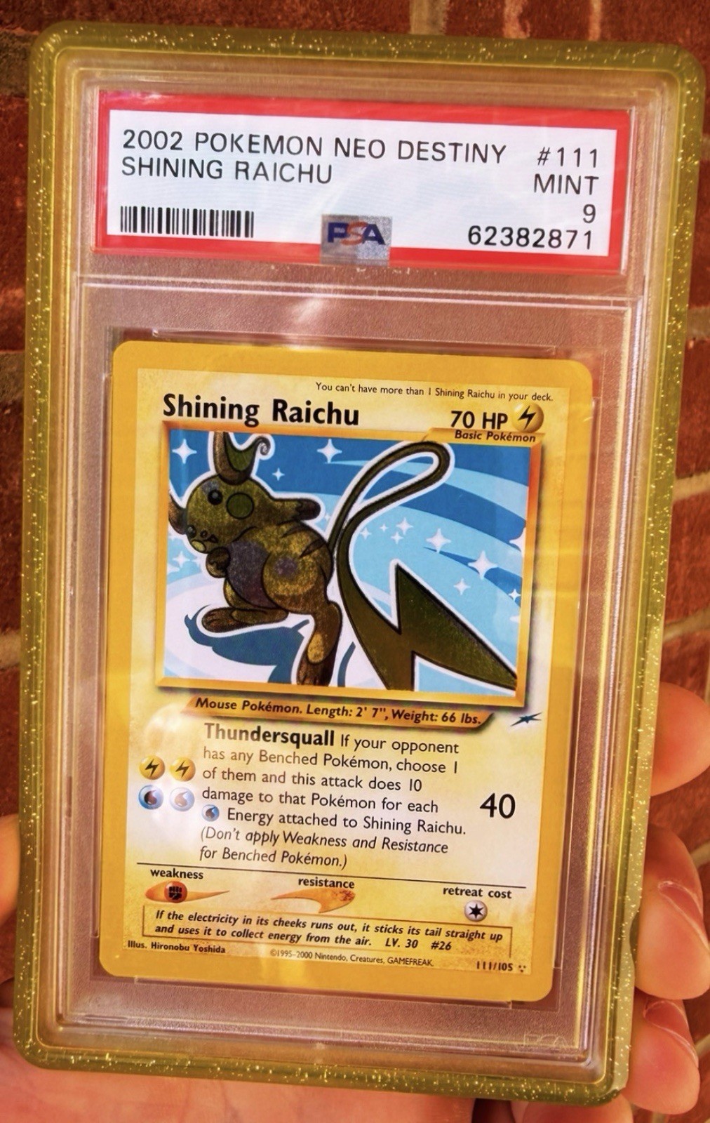 Pokémon TCG Neo Destiny - Shining Raichu - #111 - PSA 9 With Guard
