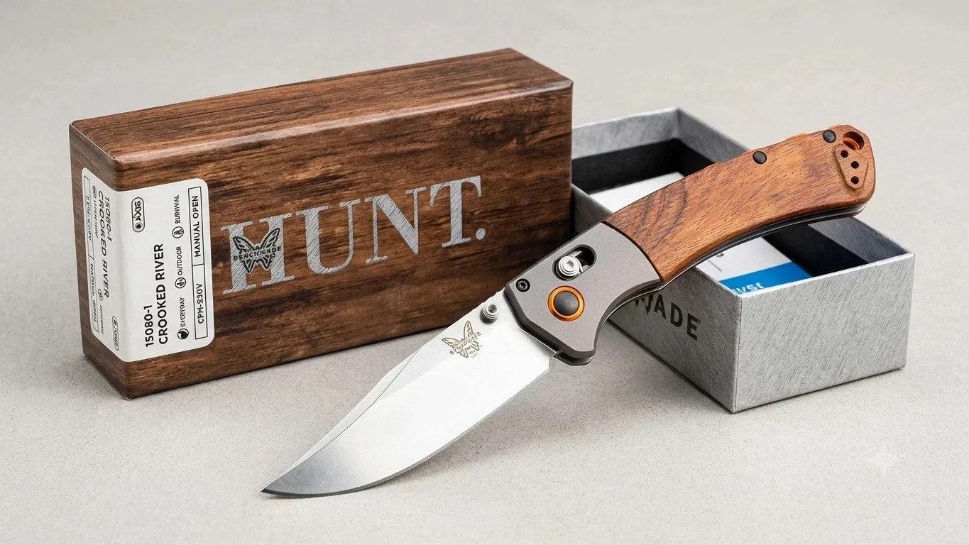 Benchmade 15080-1 Crooked River Axis Manual Opening Folding Knife brand new