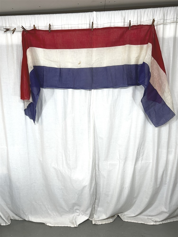 antique bunting red white blue Civil War Era 23x96 cotton original 