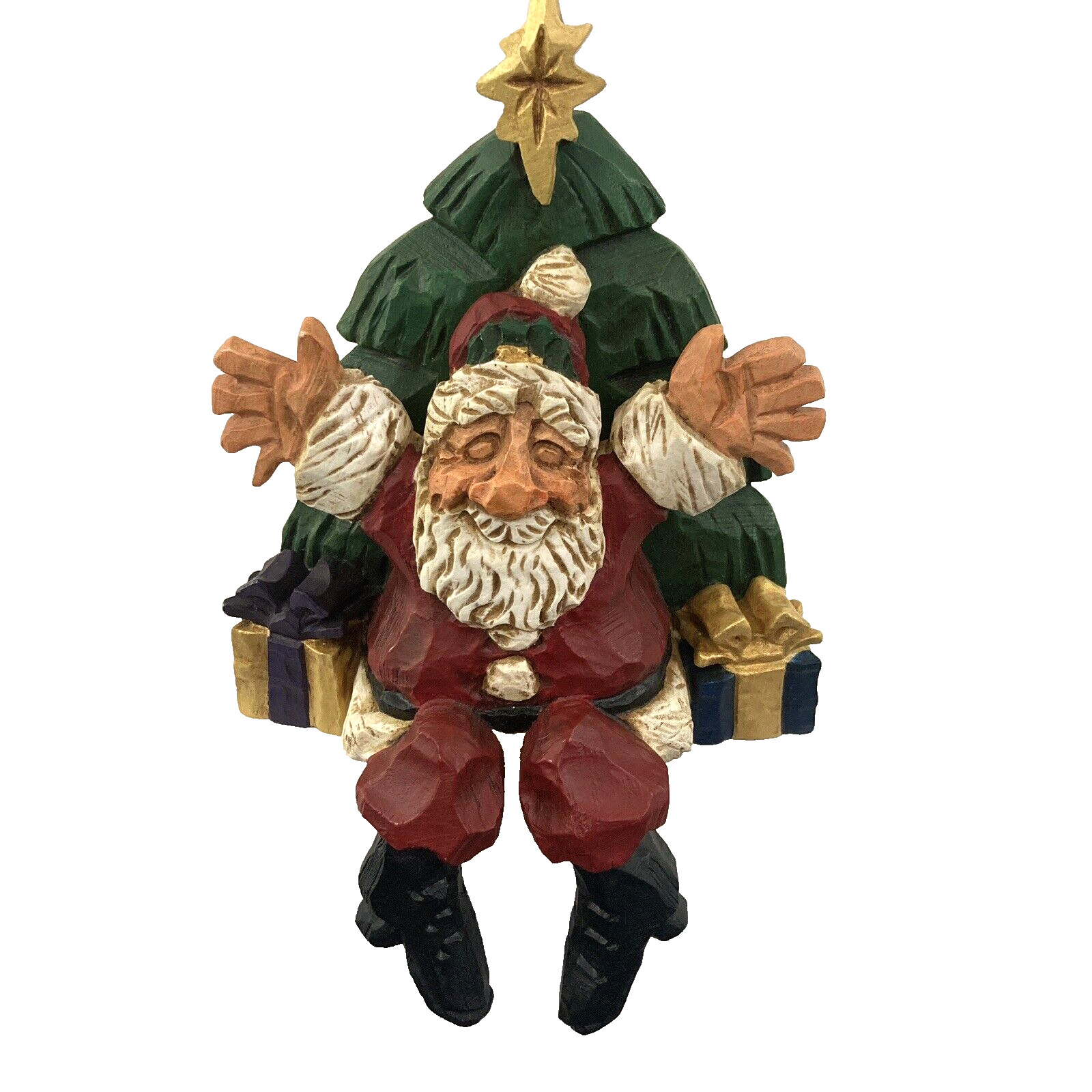 DAVID FRYKMAN Santa Claus Christmas Shelf Sitter Smile Tree Gifts DF1016 Retired