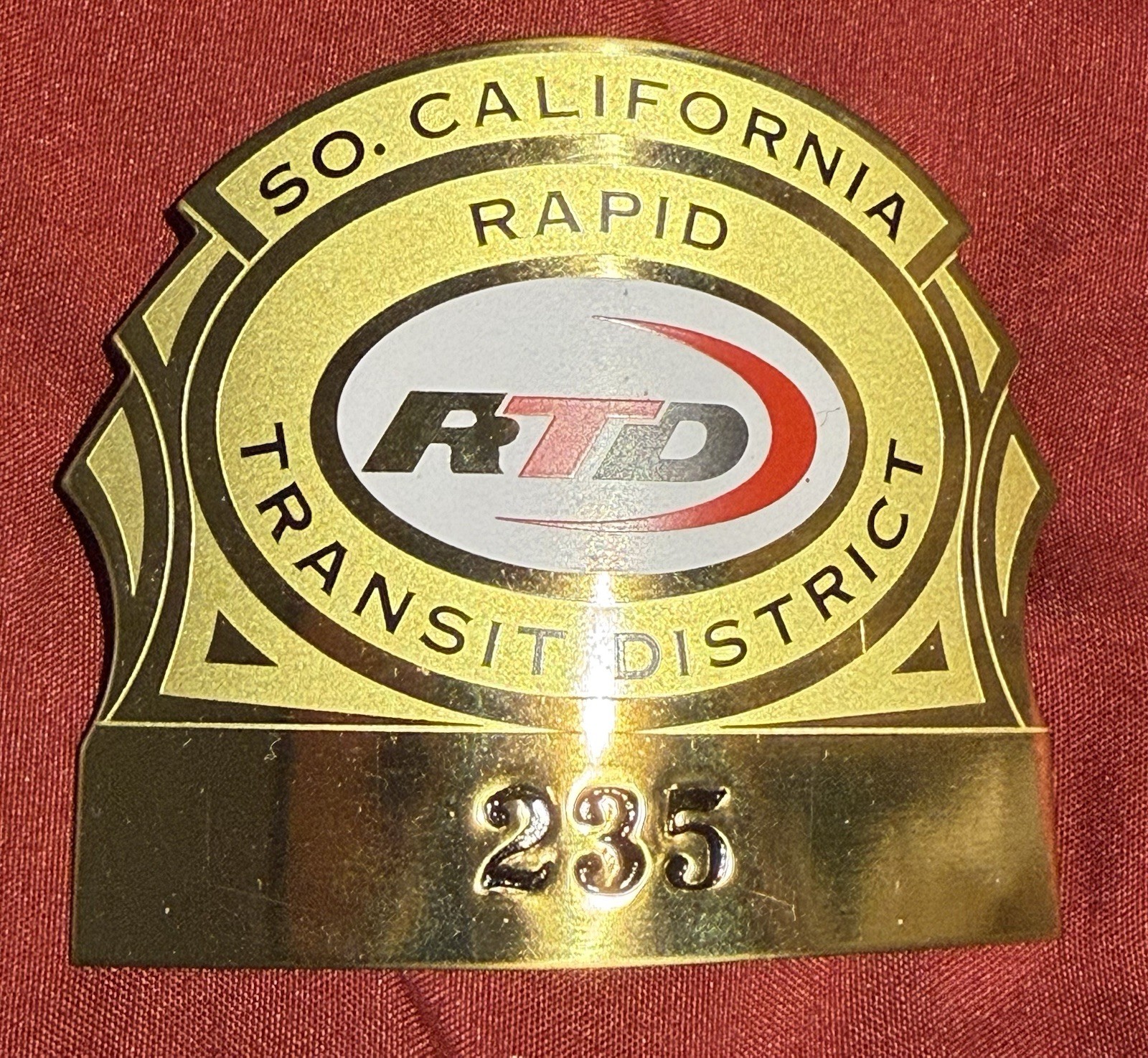 RARE Vintage Southern California RTD SCRTD Operator Hat Badge #235 Transit RARE Vintage Southern California RTD SCRTD Operator Hat Badge #235 Transit