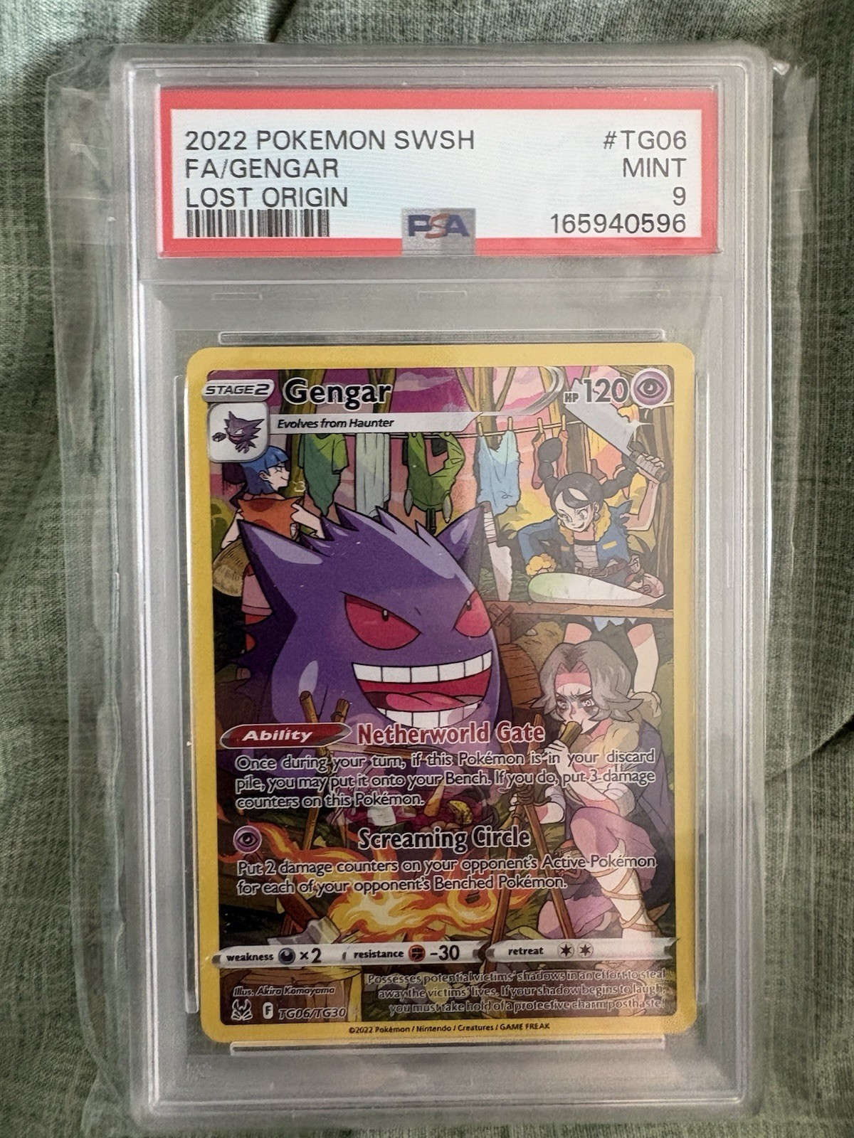 PSA 9 Mint Gengar Trainer Gallery #TG06 2022 Pokemon SWSH Lost Origin Holo
