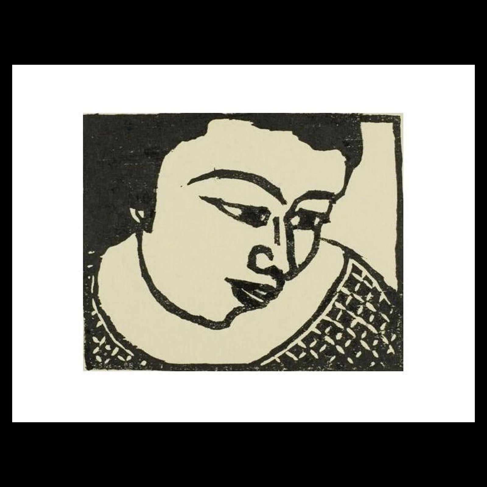 Hiratsuka Un'ichi - Portrait of a Girl with Accompanying Poem (1979-1989) Art